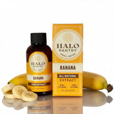 HALO PANTRY bottle front view showing natural banana extract and clean labeling benefit
