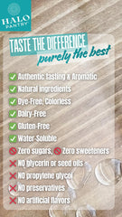HALO PANTRY clear liquid detail emphasizing colorless extract for customization