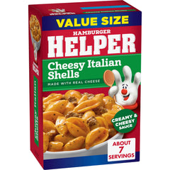 Hamburger Helper prepared bowl of cheesy shells ready quickly and satisfying