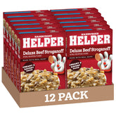 Hamburger Helper front packaging showing product and ready-in-minutes benefit