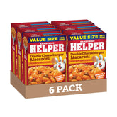 Hamburger Helper front packaging showing value 6-pack and quick meal benefit