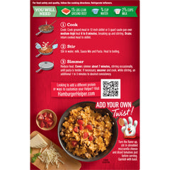 Close-up of the real cheese and Italian-style herbs in Hamburger Helper for rich flavor