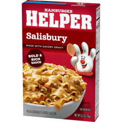 Hamburger Helper prepared Salisbury skillet served on plate for quick dinner