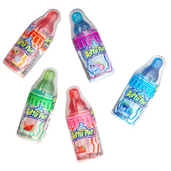 THE HAMPTON CANDY COMPANY close-up of bottle lollipop surface highlighting color and flavor appeal