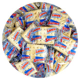 Hampton Distribution front packaging showing 100-count low-sodium crackers and brand