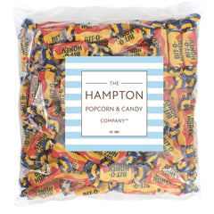 Close-up of individually wrapped BitOHoney pieces by The Hampton Popcorn Company, hygienic portioning