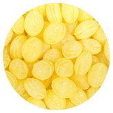 The Hampton Popcorn Company front packaging of 5 lb Claeys lemon drops showing bulk bag benefit