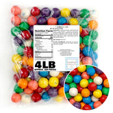 The Hampton Popcorn Company front of bag showing bulk gumballs and branding, bright display benefit