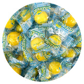 The Hampton Popcorn Company front packaging showing 1.5lb lemonheads, clear branding and weight