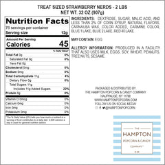 Strawberry box next to a ruler showing scale from The Hampton Popcorn Company for portion size clarity