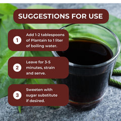 Hanan Llanten brewed tea in cup demonstrating mild herbal infusion