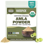 HANDPICK front packaging showing organic amla powder benefits