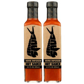 Hank Sauce front packaging showing two bottles and label benefits