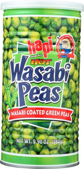 HAPI hot wasabi peas front packaging showing label and bold flavor