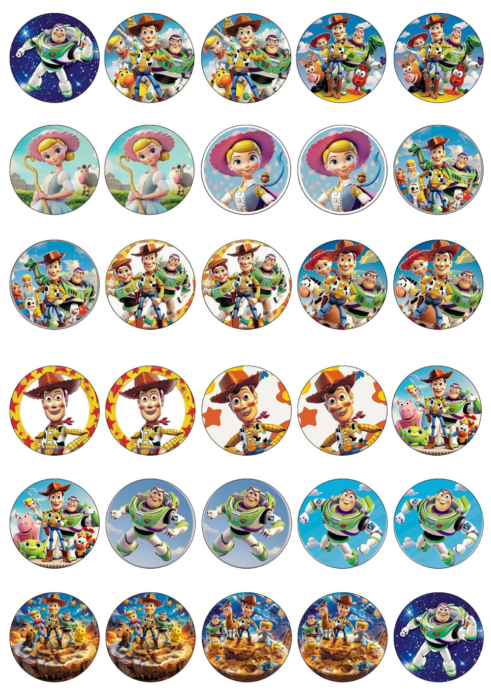 HAPPY CHOICES front packaging showing 30 edible toppers and bright toy-art designs