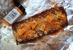 Hardcore Carnivore sprinkled on steak for enhanced savory finish benefit