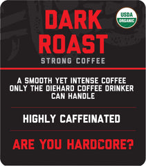 Hardcore Coffee ground close-up revealing texture and consistent grind