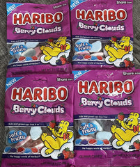 Haribo Berry Clouds front packaging showing colorful pouch and branding, easy grab-and-go