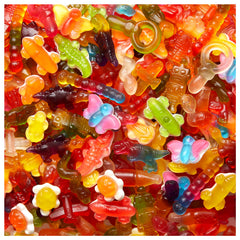 HARIBO Funtastic Mix close-up of gummy texture and shapes highlighting chew and flavor