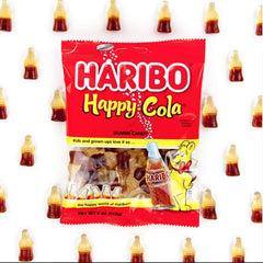 HARIBO open bag spilling gummies, convenient single-serve access benefit.