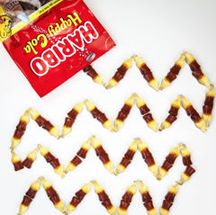 HARIBO gummy texture detail showing soft chew and bite-friendly surface.