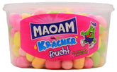 Haribo MAOAM tub front view showing 265-piece bulk pack and bright label, ideal for events