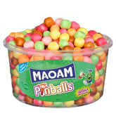 Haribo MAOAM Pinballs front tub showing label and shareable size