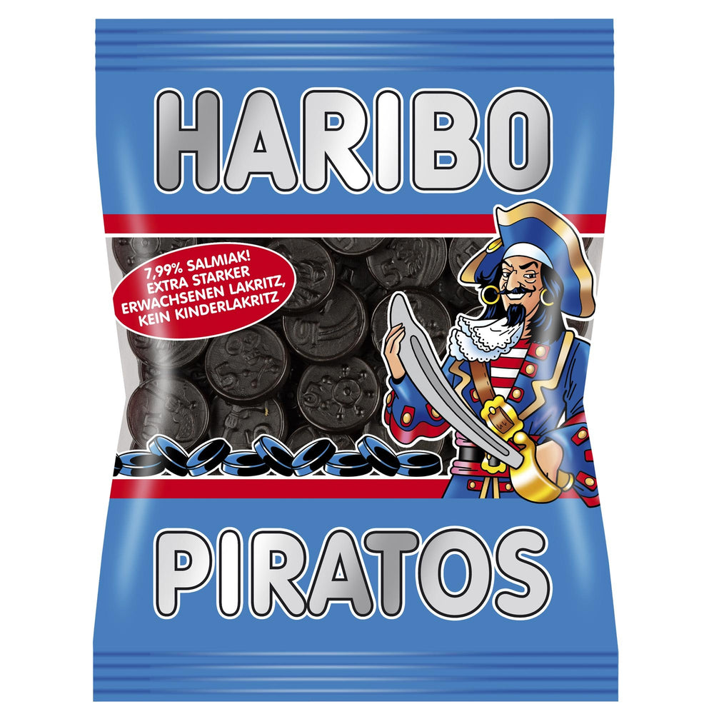 Haribo Piratos front packaging showing bag design and portion size benefit