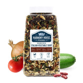 Harmony House jar front packaging showing product and benefit of shelf-stable vegetables