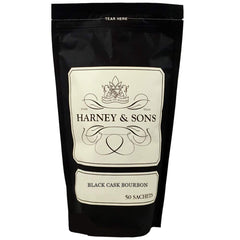 Harney & Sons front packaging showing resealable bag and 50 sachets, clear flavor cues