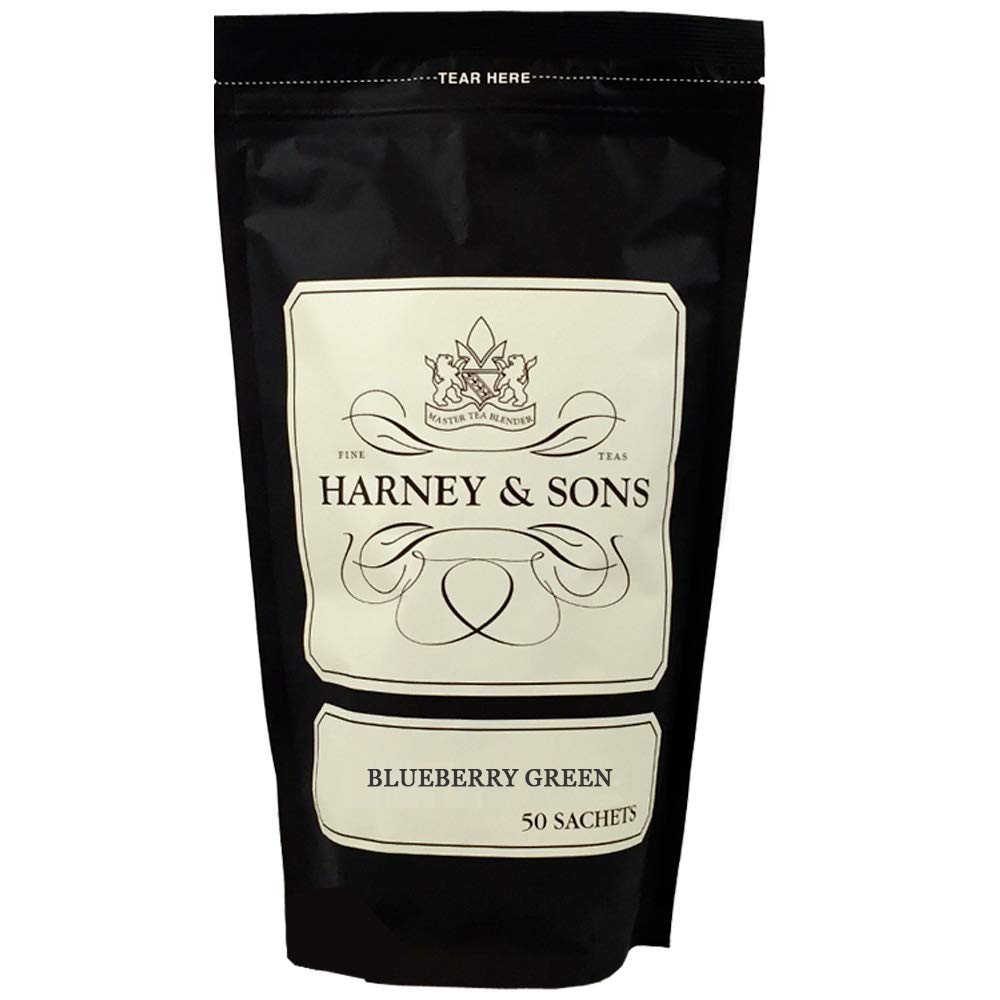 Harney & Sons front bag showing sachets, preserving fresh blueberry aroma