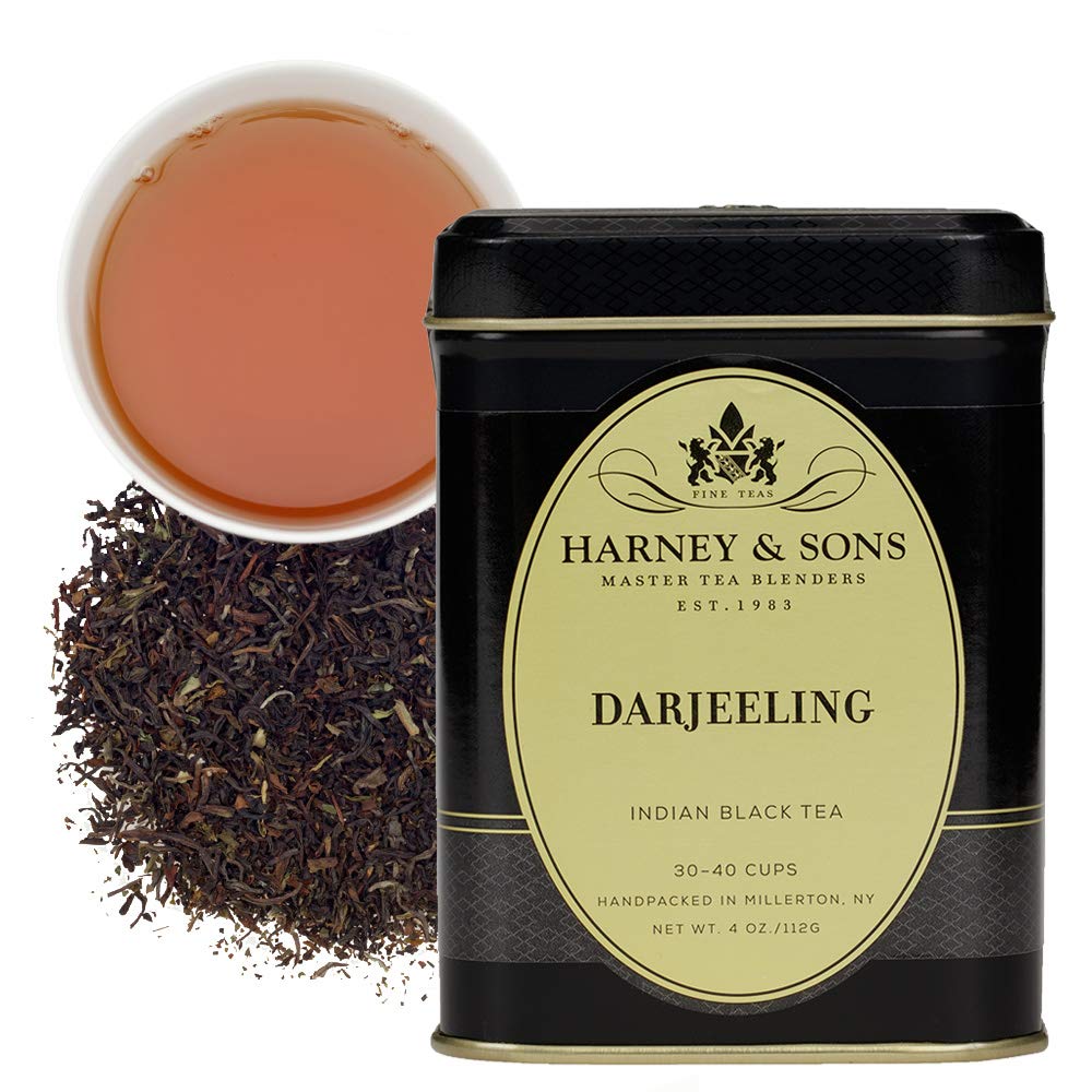 Harney & Sons tin front view showing elegant packaging and freshness preservation