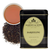 Harney & Sons tin front view showing elegant packaging and freshness preservation