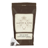 Harney & Sons front packaging showing resealable 50 sachet bag and bold cinnamon flavor benefit