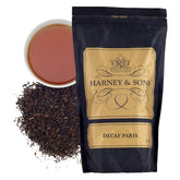 Harney & Sons front packaging of Decaf Paris showing label and 16 oz bag for easy identification