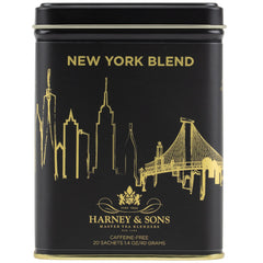 Harney & Sons tin front view showing elegant packaging and convenient storage