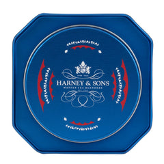 Harney & Sons sachet close-up with visible apricot pieces and petals, ensures fragrant brew
