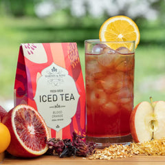 Harney & Sons Tropical Mango pitcher poured over ice for refreshment