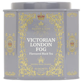 Harney & Sons tin front showing Victorian London Fog design and gift-ready packaging