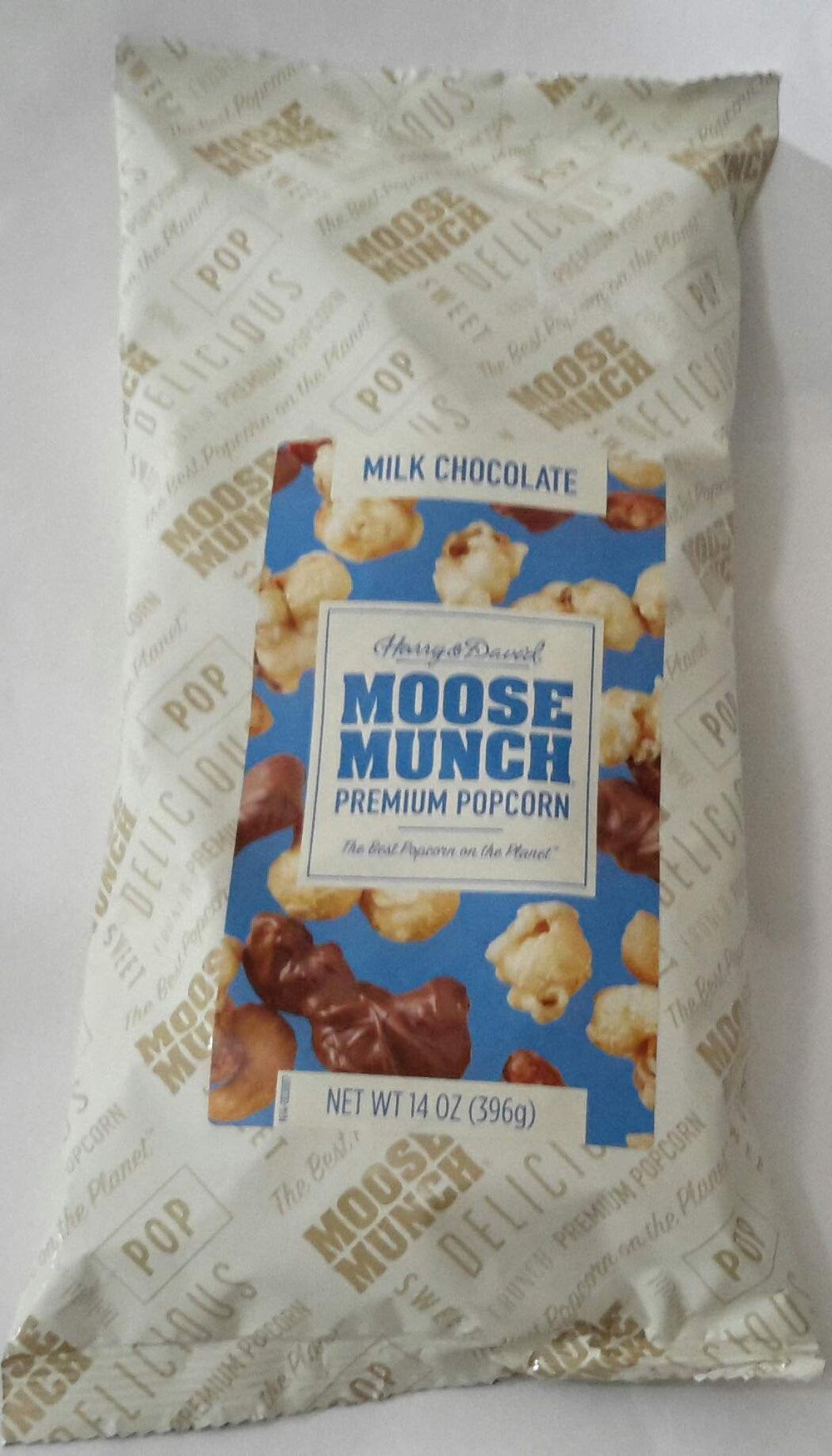 Harry & David front packaging of 14 oz Moose Munch showing label and resealable bag, perfect for gifting
