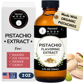 Harvest Moon Delights front bottle showing pistachio extract and clear labeling benefit of authentic flavor