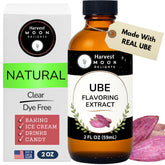 Harvest Moon Delights front bottle showing clear, natural ube extract benefit authentic flavor
