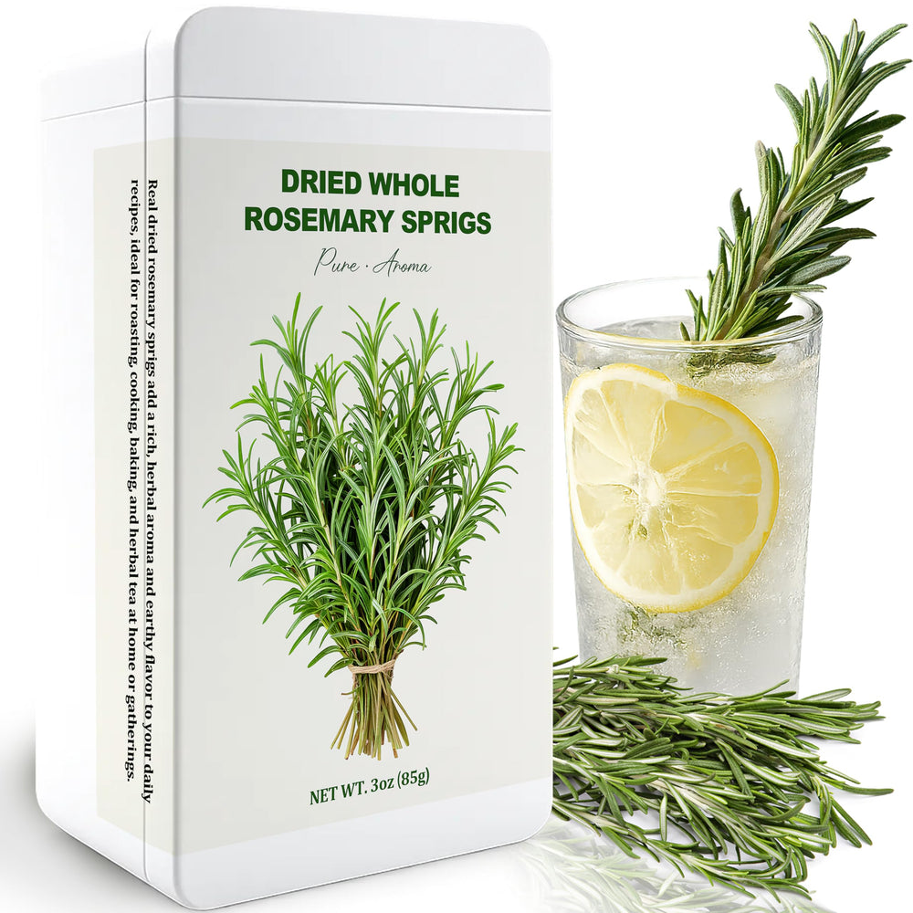 HAVNDRAE metal tin front view showing neat rosemary storage and gift appeal