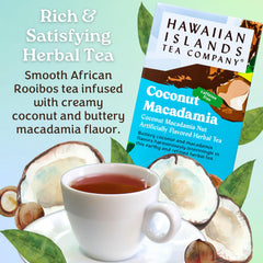 HAWAIIAN ISLANDS TEA COMPANY close-up of teabag texture highlighting rooibos leaves