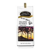 HAWAIIAN ISLES COFFEE ROASTERS CO. front bag showing island sunset branding and bold roast