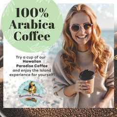 Hawaiian Paradise Coffee roasted Arabica beans detail illustrating medium roast