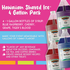 Hawaiian Shaved Ice close-up label view highlighting flavor clarity and info