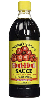 Hawaii's Famous Huli-Huli Sauce front bottle view showing label and size benefit