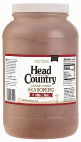 Head Country 7 lb jug front view showing label and size, highlights consistent flavor