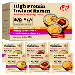 HealSpot front packaging showing 6-pack variety and high-protein benefit